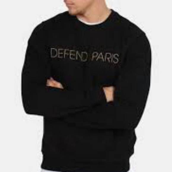 NEW DEFEND PARIS claudio crew neck sweater in black - Picture 1 of 1